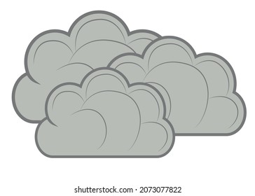 Nubes de dibujos animados aisladas sobre fondo blanco. Ilustración vectorial.