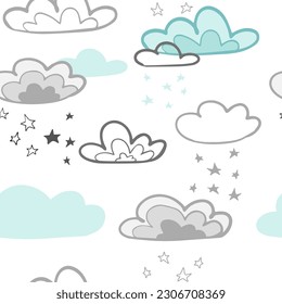 
Nubes de dibujos animados aisladas en la colección de vectores panorámicos blancos. Paisaje de nubes en el cielo, ilustración de nubes azules, tema para niños