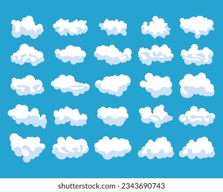 Cartoon-Wolken modern, Ikone-Elemente, Illustration