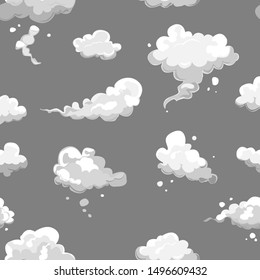 Cartoon clouds pattern semless. Vector stock.