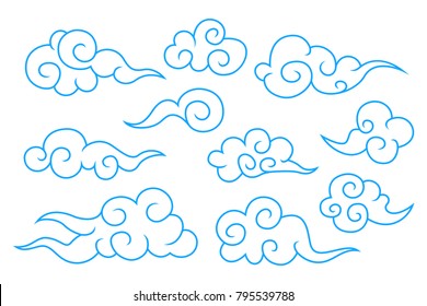 Cartoon clouds seamless pattern