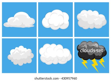 cartoon clouds set
