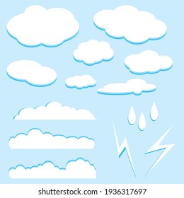 Cartoon clouds set. Design elements.