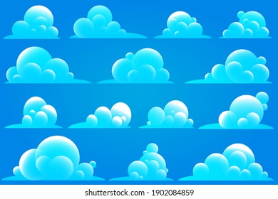 Cartoon-Wolken einzeln auf blauem Hintergrund