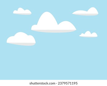 Cartoon Clouds Set vector cloud isolated on blue sky. Collection of clouds for web site