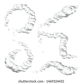 Cartoon Clouds, Smoke And Wind Spiral/
Illustration of a set of cartoon comic clouds, with smoke swirling spiral and wind with vortex effect