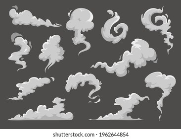 Cartoon Clouds Steaming Smoke Steam Flows Stock Vector (Royalty Free ...