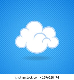Cartoon clouds vector collection in blue sky. Cloud silhouette vector design.