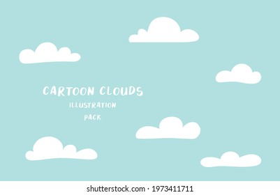 Cartoon clouds vector illustration pack