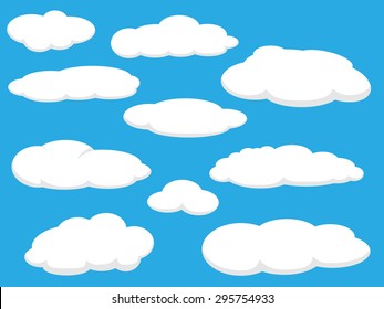 Cartoon clouds vector illustration pack