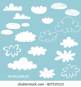 Cartoon clouds vector set