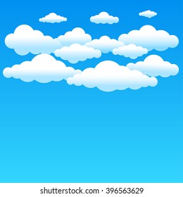 Cartoon Cloudy Background On Blue Sky Stock Vector Royalty Free