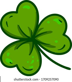 Cartoon clover, illustration, vector on white background