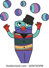 Cartoon Clown card. vector illustration