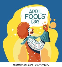 Cartoon Clown Character April Fool Day Concept