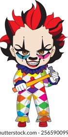 Cartoon Clown Character Halloween Vector