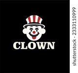 Cartoon Clown Face Vector Illustration logo design template