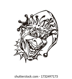 Cartoon Clown Face Vector Illustration