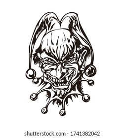 Cartoon Clown Face Vector Illustration