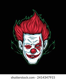 Cartoon Clown Face Vector Illustration