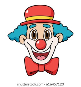 Cartoon Clown Face Vector Illustration