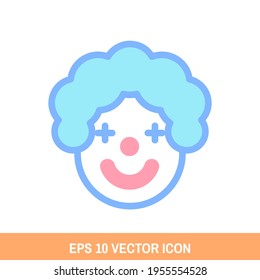 Cartoon clown icon vector design. Carnival symbol for your website design, logo, app, UI. Eps10 vector illustration.