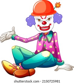 Cartoon clown on whie background illustration
