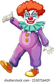 Cartoon clown in purple outfits illustration