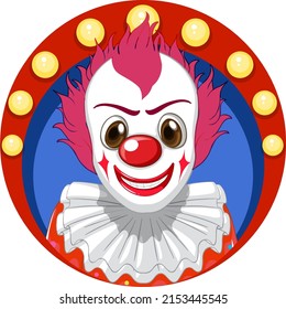 Cartoon clown with red nose illustration