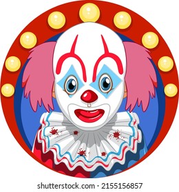 Cartoon clown with red nose illustration