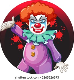 Cartoon clown with red nose illustration