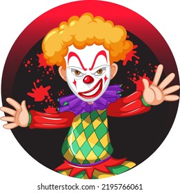 Cartoon clown with red nose illustration