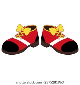 Cartoon Clown Shoes Vector Illustration