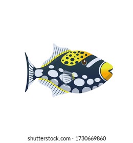 Cartoon a clown trigger on a white background. Vector illustration.