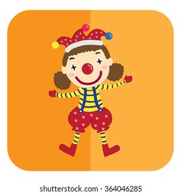 Cartoon clown waving hand, Vector illustration
