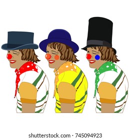 Cartoon Clowns. Vector illustration