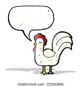 cartoon clucking chicken