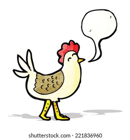 cartoon clucking hen