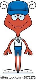A cartoon coach ant smiling.