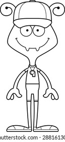 A cartoon coach ant smiling.