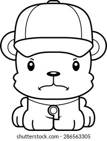 A cartoon coach bear looking angry.