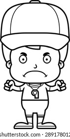 A cartoon coach boy looking angry.