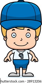 A cartoon coach boy smiling.