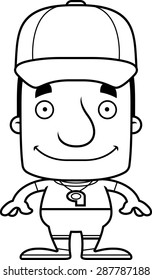 A cartoon coach man smiling.