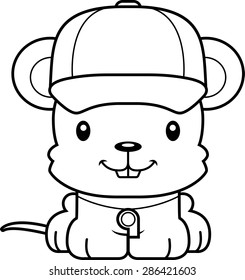 A cartoon coach mouse smiling.