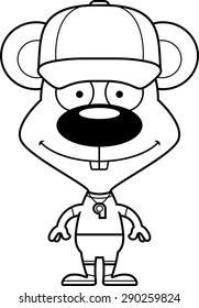 A cartoon coach mouse smiling.