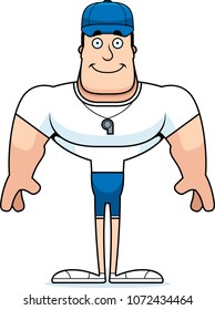 A cartoon coach smiling.