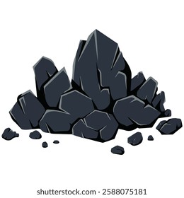 Cartoon Coal of Energy Icon Vector Illustration on White Background