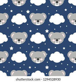 Cartoon coala seamless pattern