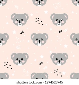 Cartoon coala seamless pattern